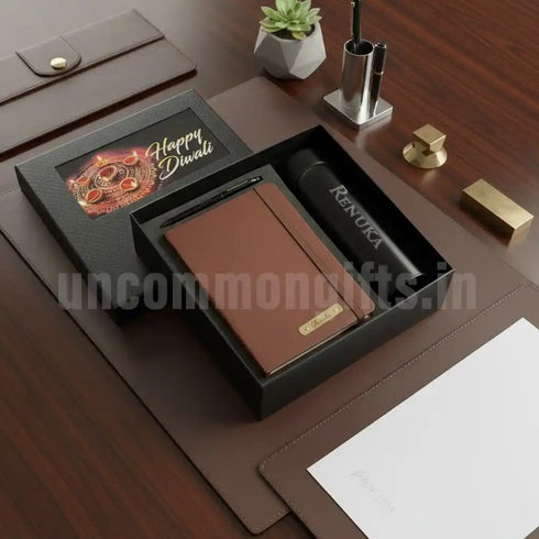 Personalized Temperature Bottle with Diary Diwali Gift Combo